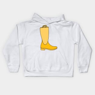 Yellow Rain Boots Kids Hoodie